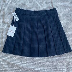 Aritzia Sunday Best Dark Blue Checkered Mini Skirt